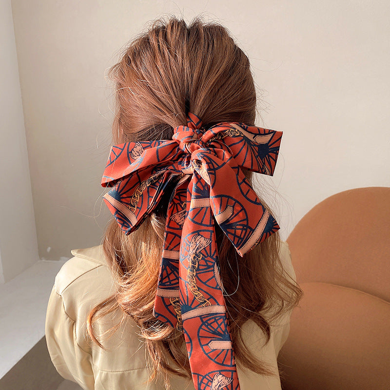 Fashion Ladies Print Ribbon Headdress