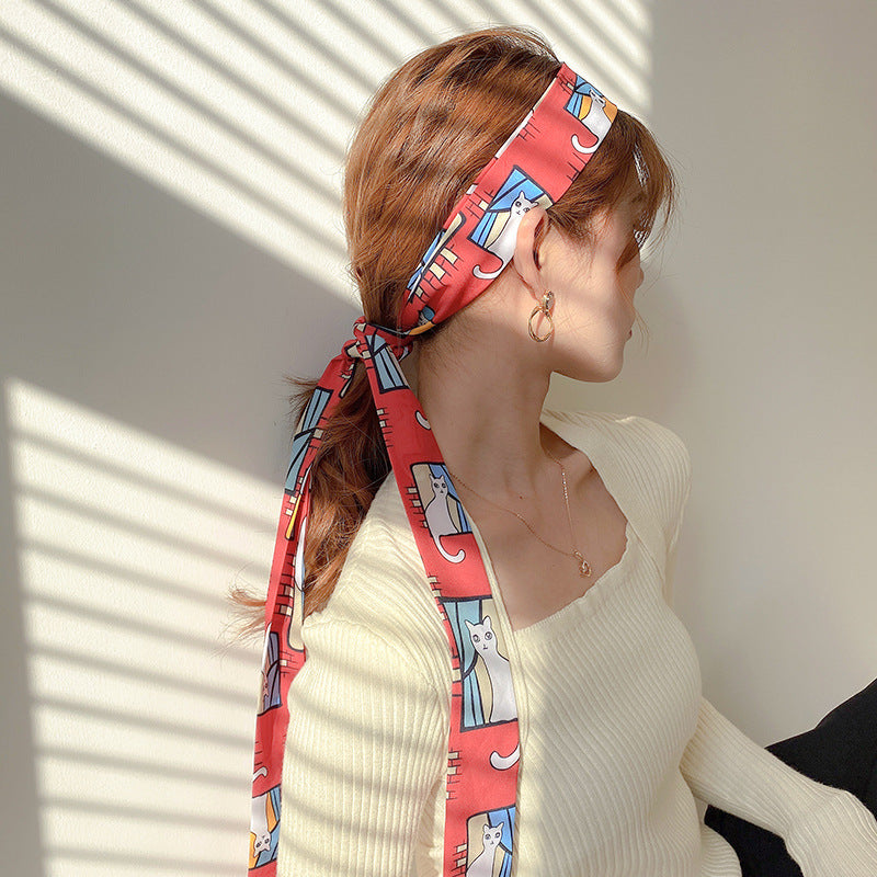 Fashion Ladies Print Ribbon Headdress