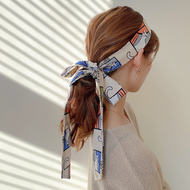 Fashion Ladies Print Ribbon Headdress