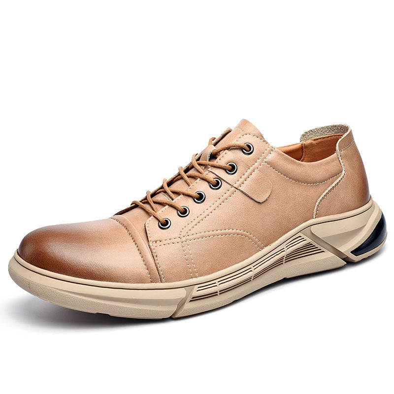Retro Casual Leather Shoes Korean Fashion Trend Wild Personality Thick-soled Men's Shoes