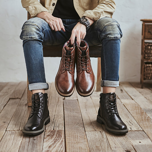 High Top Shoes Men's Winter Martin Boots Casual Tooling Boots
