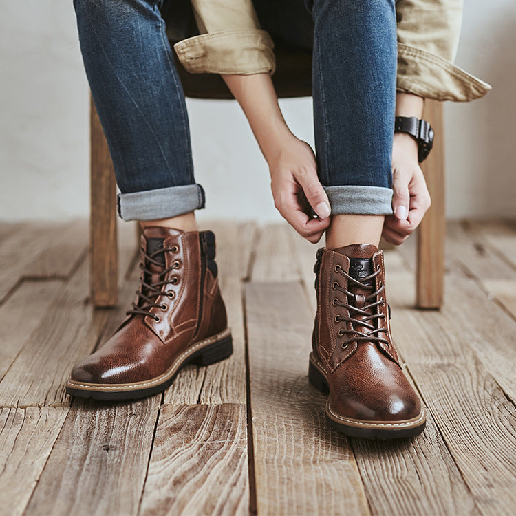 High Top Shoes Men's Winter Martin Boots Casual Tooling Boots