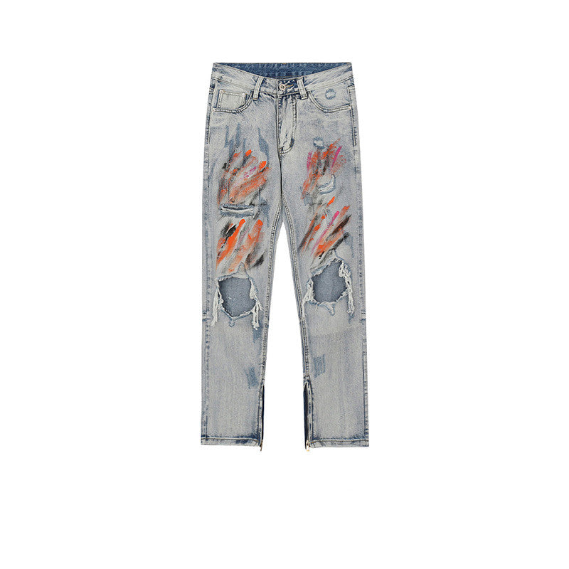 Knee Hole High Street Trousers For Men And Women