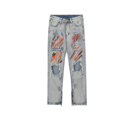 Knee Hole High Street Trousers For Men And Women