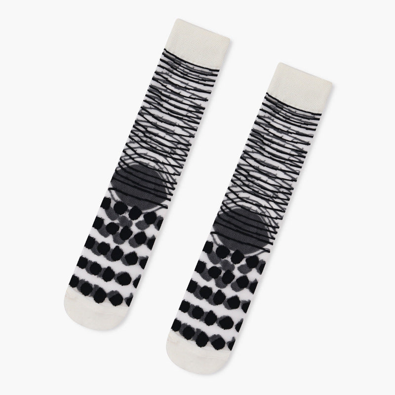 Summer New Style Glass Silk Stockings In The Tube Cute Crystal Silk Socks Thin Invisible Socks Women