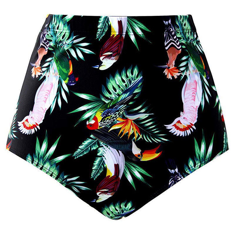 Printed High Waist Slim Conservative Beach Swimming Shorts