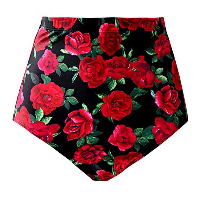 Printed High Waist Slim Conservative Beach Swimming Shorts