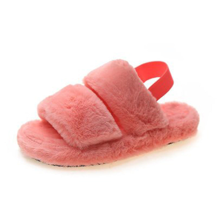 Furry Elastic Home Furnishing Slippers