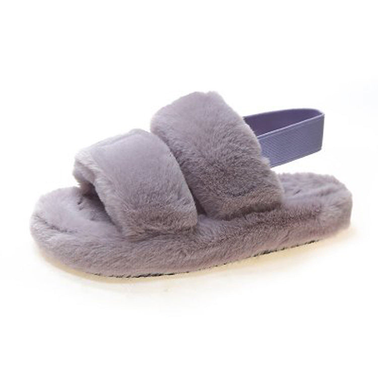 Furry Elastic Home Furnishing Slippers