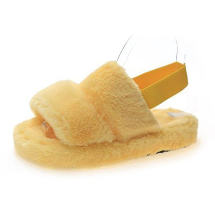 Furry Elastic Home Furnishing Slippers