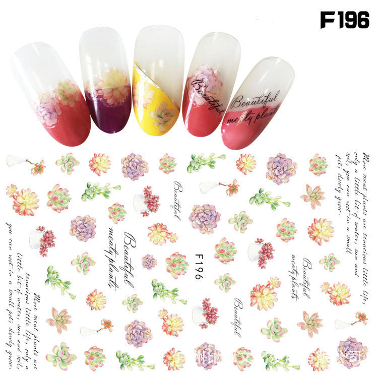 3D Feather Bowknot Maple Leaf Sexy Lace English Letter Cartoon Nail Sticker