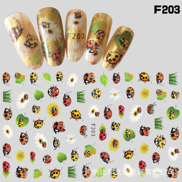 3D Feather Bowknot Maple Leaf Sexy Lace English Letter Cartoon Nail Sticker
