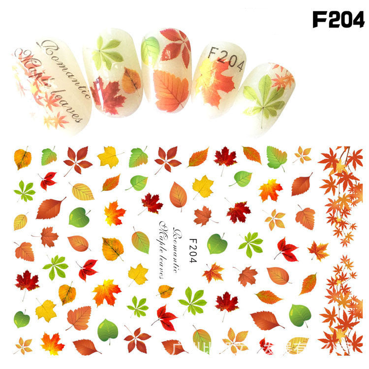 3D Feather Bowknot Maple Leaf Sexy Lace English Letter Cartoon Nail Sticker