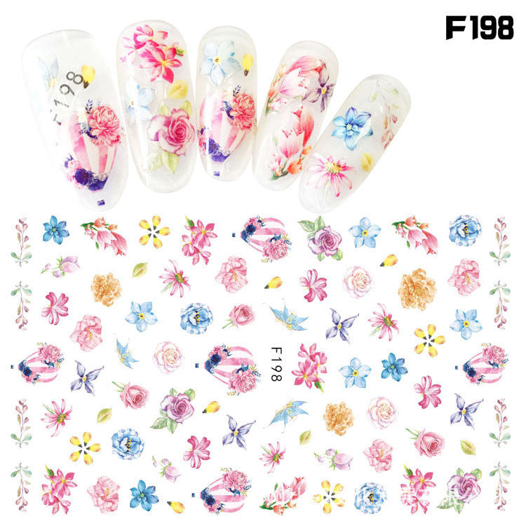 3D Feather Bowknot Maple Leaf Sexy Lace English Letter Cartoon Nail Sticker
