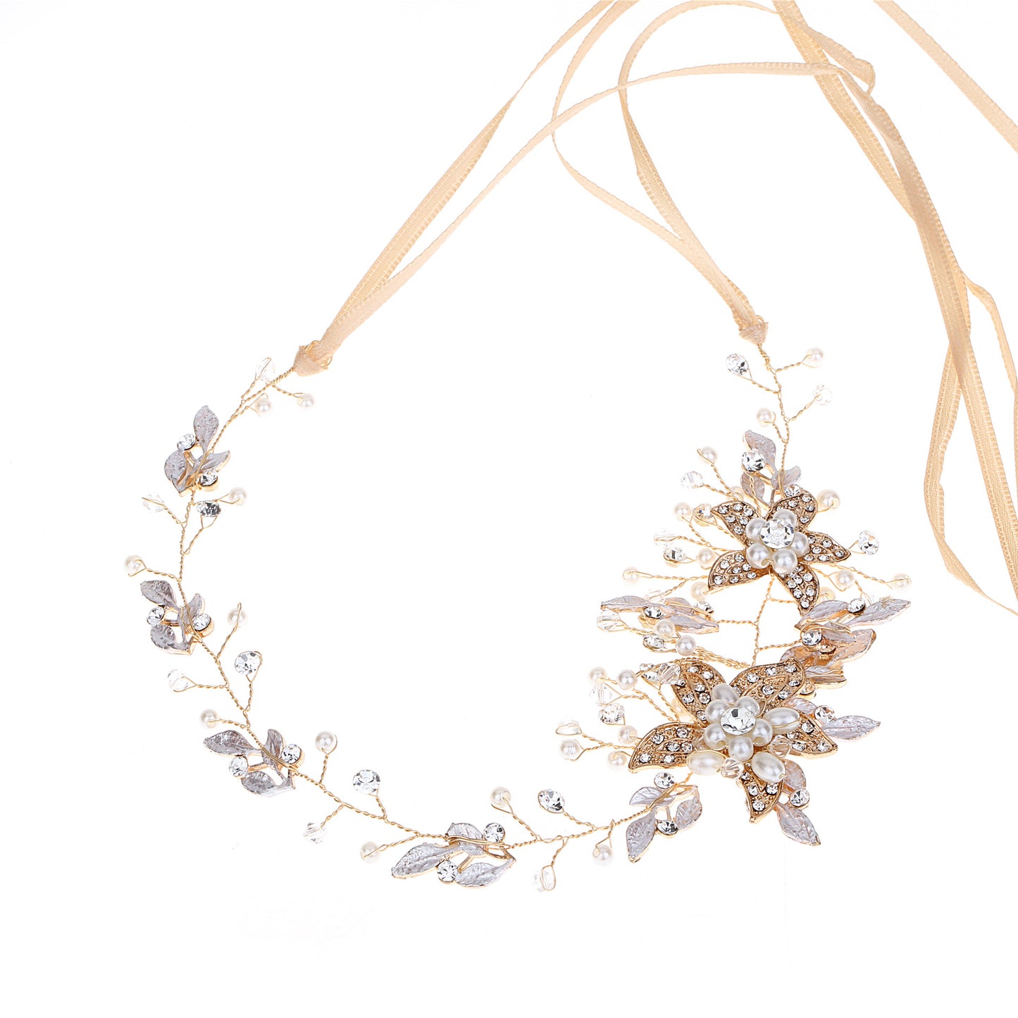 Gold And Silver Rhinestone Alloy Handmade Headwear