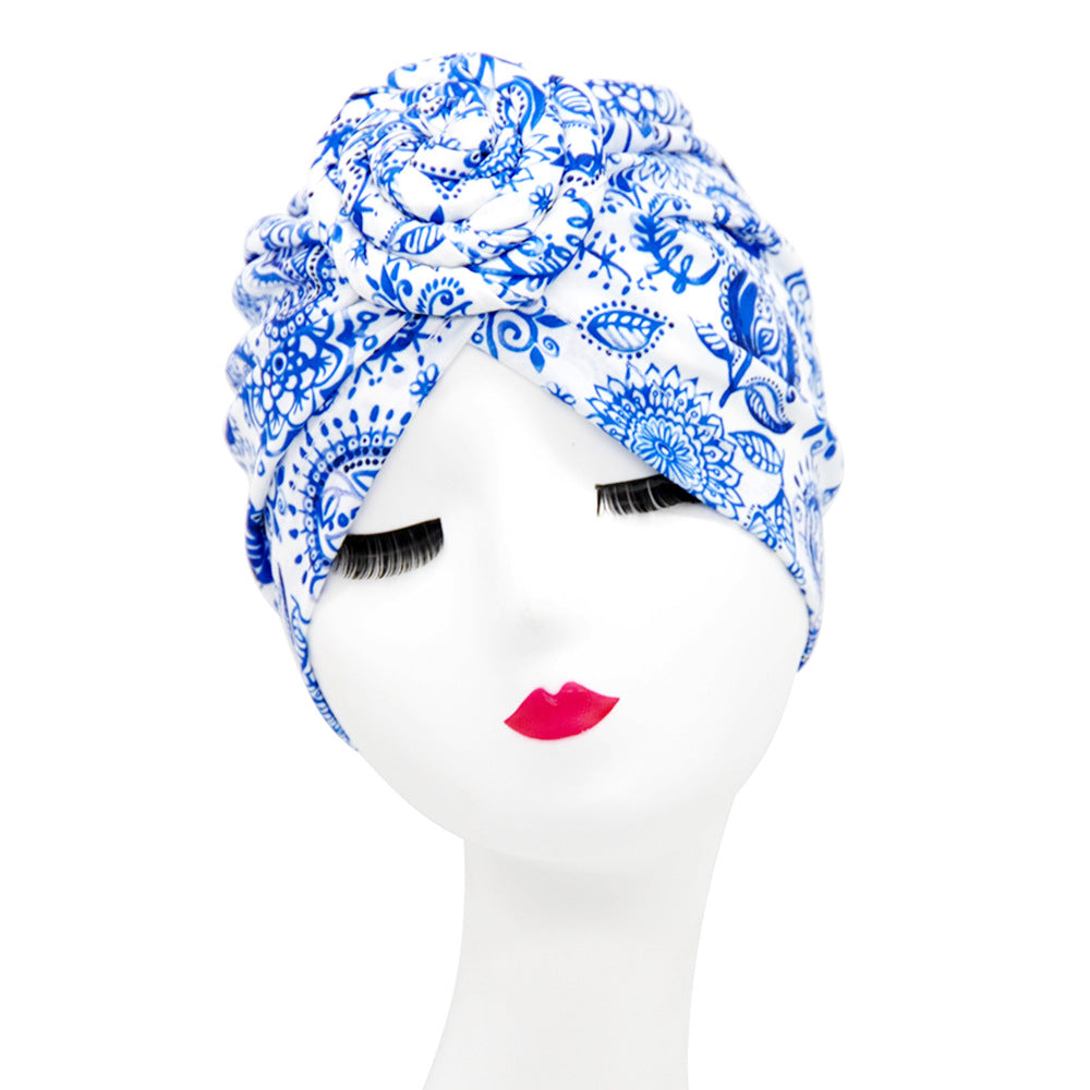 European And American Popular Donut Turban Hat Ball Swirl Disc Flower Hat