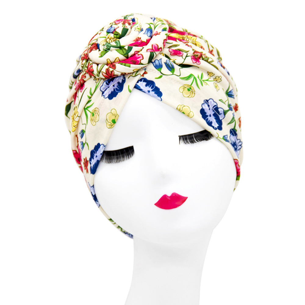 European And American Popular Donut Turban Hat Ball Swirl Disc Flower Hat