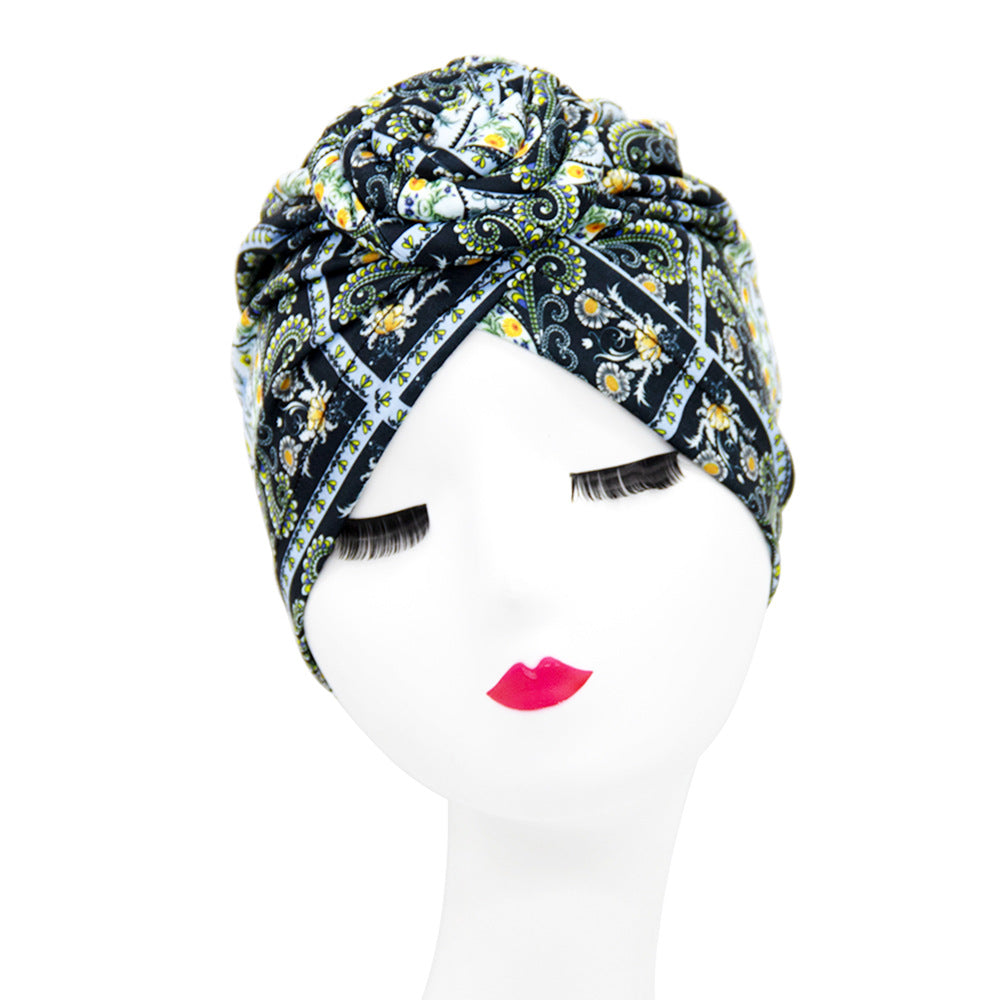 European And American Popular Donut Turban Hat Ball Swirl Disc Flower Hat