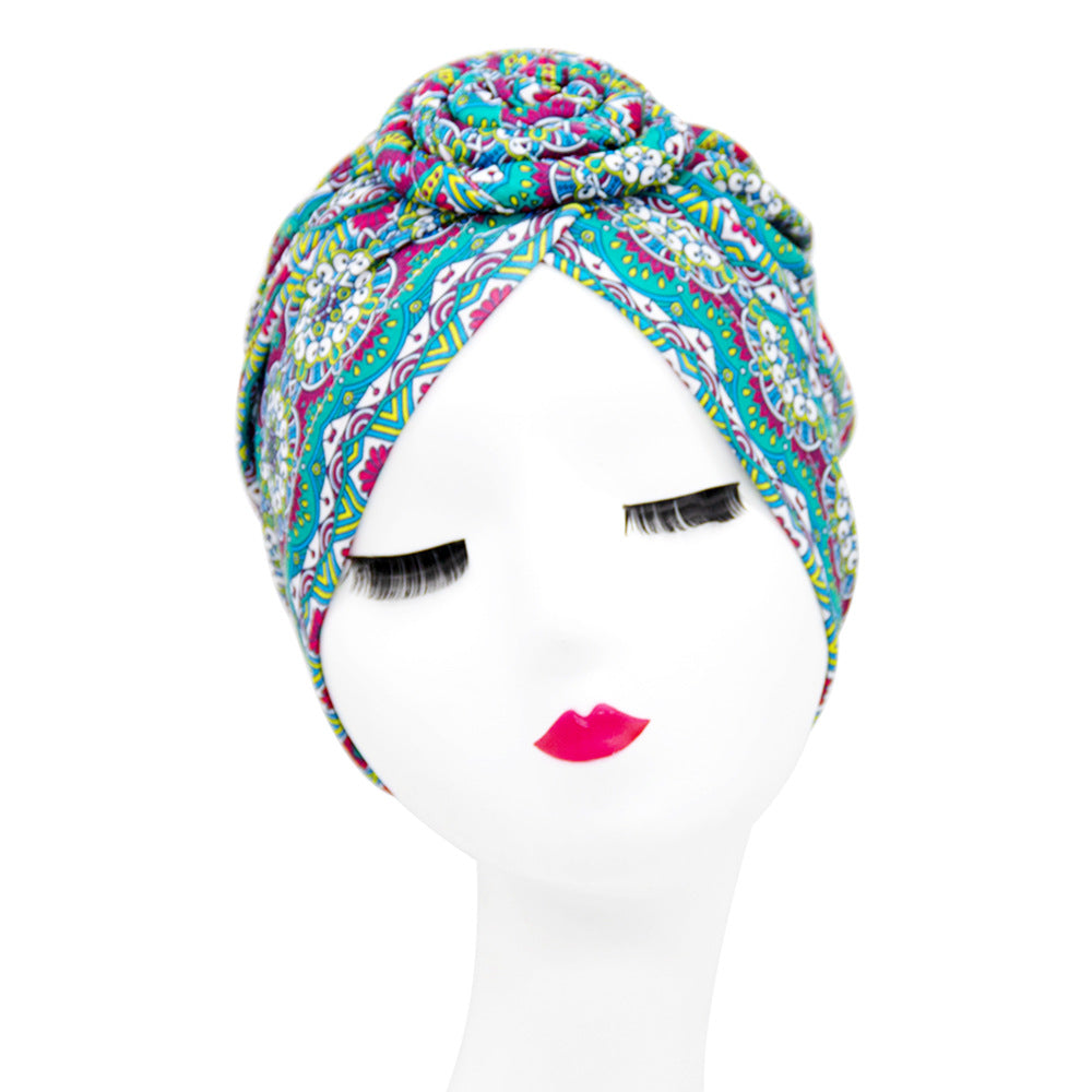 European And American Popular Donut Turban Hat Ball Swirl Disc Flower Hat