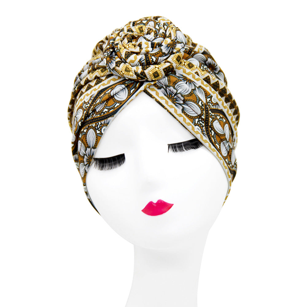 European And American Popular Donut Turban Hat Ball Swirl Disc Flower Hat