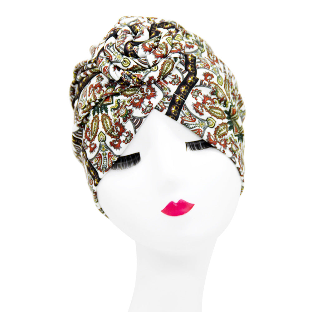 European And American Popular Donut Turban Hat Ball Swirl Disc Flower Hat