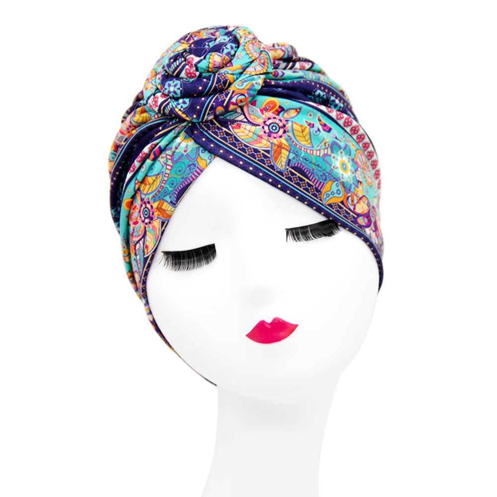 European And American Popular Donut Turban Hat Ball Swirl Disc Flower Hat