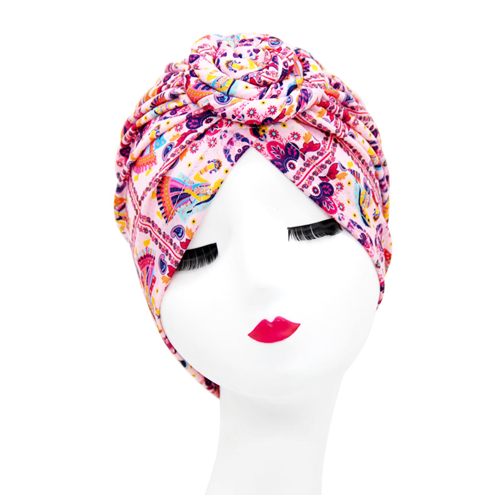 European And American Popular Donut Turban Hat Ball Swirl Disc Flower Hat