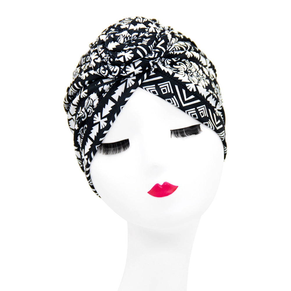 European And American Popular Donut Turban Hat Ball Swirl Disc Flower Hat