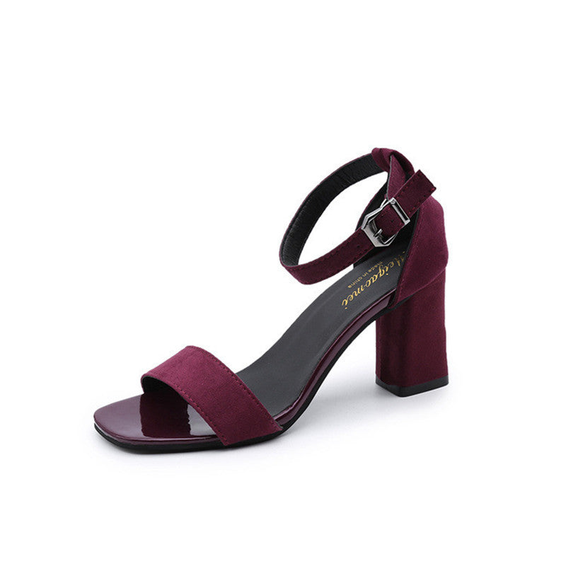 toe Buckle Roman High Heels
