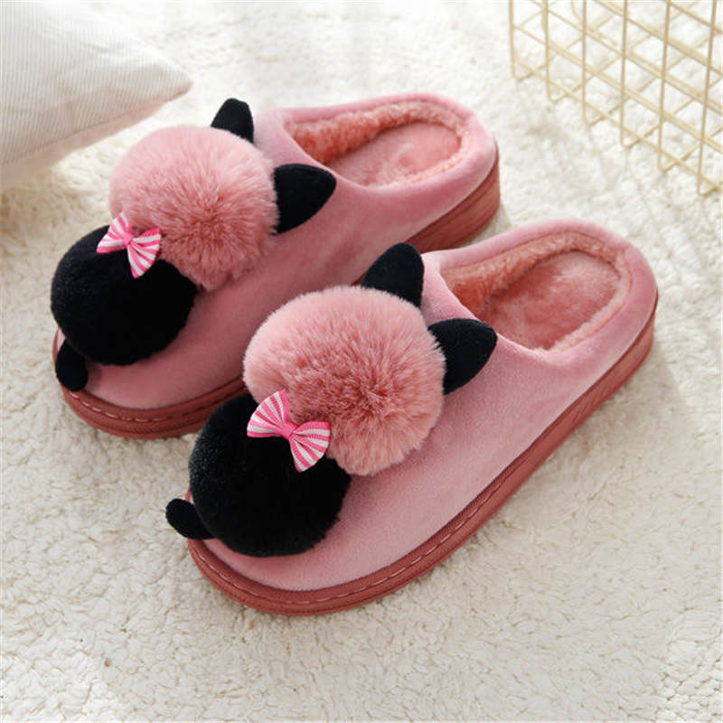 Dormitory Home Thick-soled Outer Wear Confinement Shoes Couple Cotton Slippers
