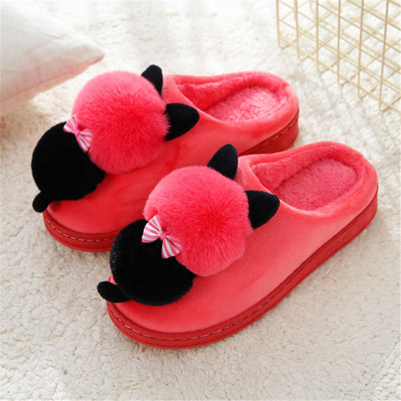 Dormitory Home Thick-soled Outer Wear Confinement Shoes Couple Cotton Slippers