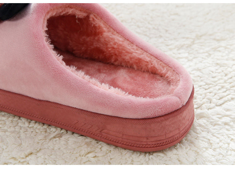 Dormitory Home Thick-soled Outer Wear Confinement Shoes Couple Cotton Slippers