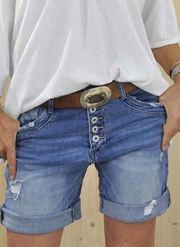 Ladies Ripped Sexy Denim Shorts
