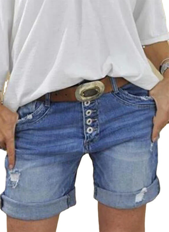 Ladies Ripped Sexy Denim Shorts