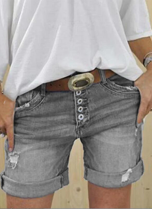 Ladies Ripped Sexy Denim Shorts