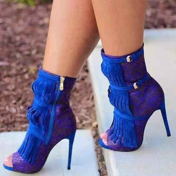 New European And American Fish Mouth Stiletto Heel Fashion Boots Side Zipper