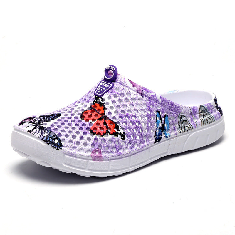 Non-Slip Garden Blue And White Porcelain Sandals