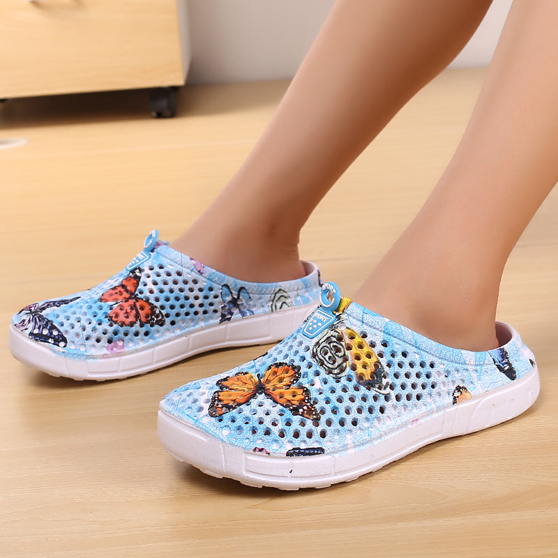 Non-Slip Garden Blue And White Porcelain Sandals
