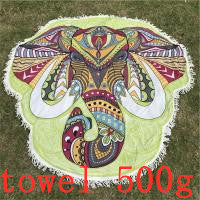 Elephant Mandala Rainbow TapestryThrow