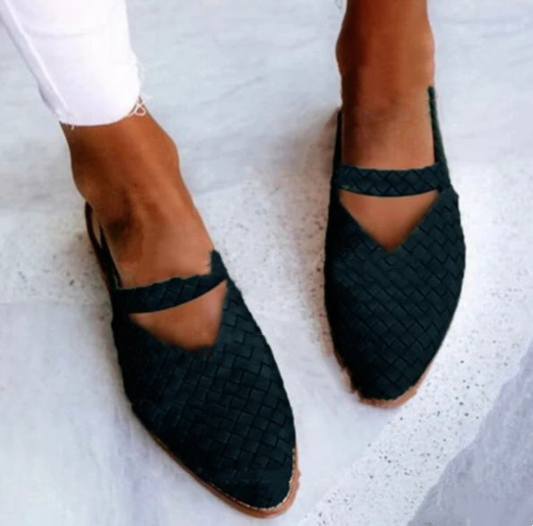 Summer New Style Sandals Flat Shoes Pointed Toe Woven Women's Shoes