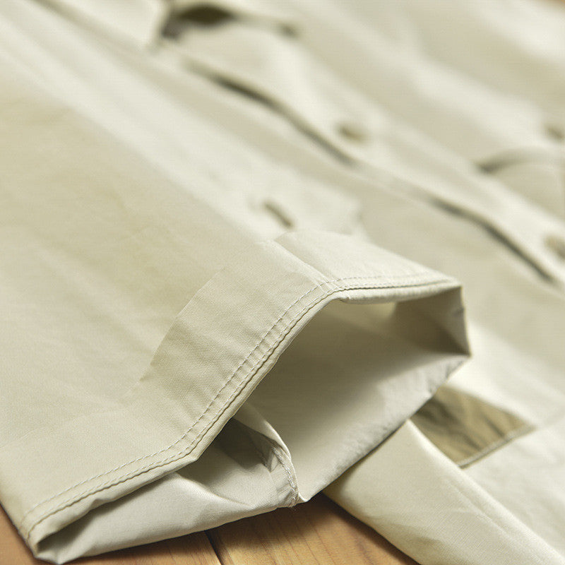 Men's Casual Short-sleeved Drop-shoulder Stitching Cotton Shirt Jacket
