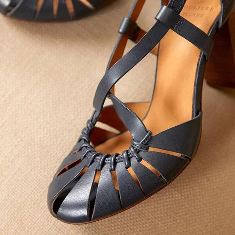 Summer Fashion High-heeled Thick Heel Buckle Sandals Women