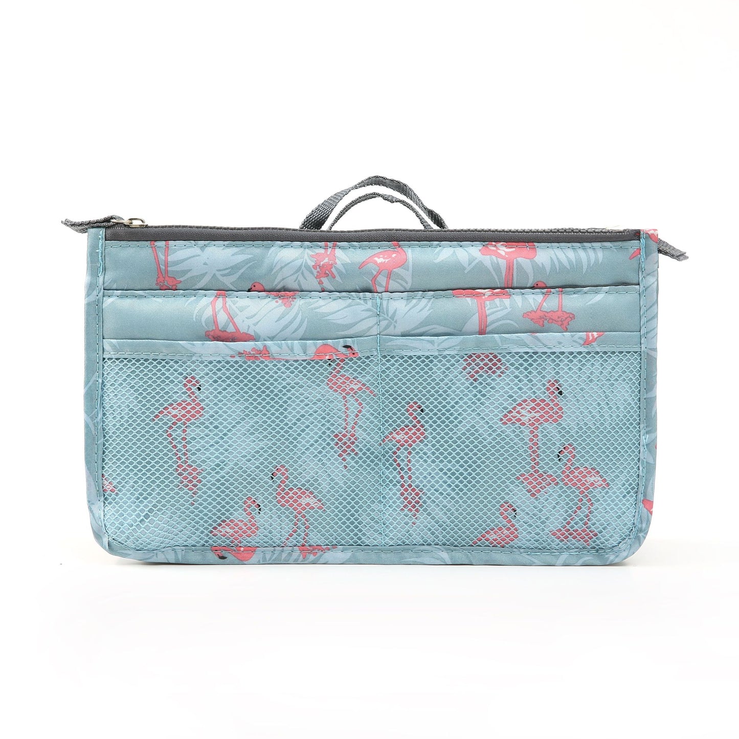 Flamingo Wash Cosmetic Bag Portable Double Zipper Bag Middle Bag