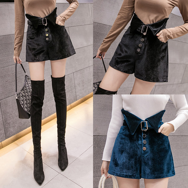 The New Autumn And Winter Fashion Net Celebrity Was Thin And Super High Waist A-line Wide-leg Pants