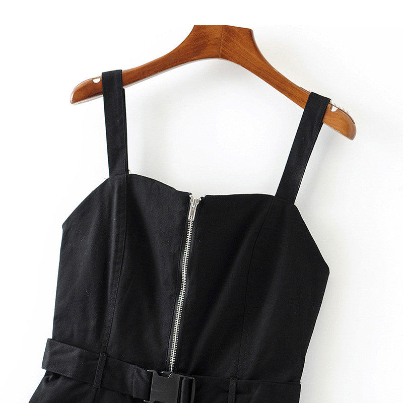 Women's Shorts With Waistband And Suspenders Wide Loose Jumpsuit