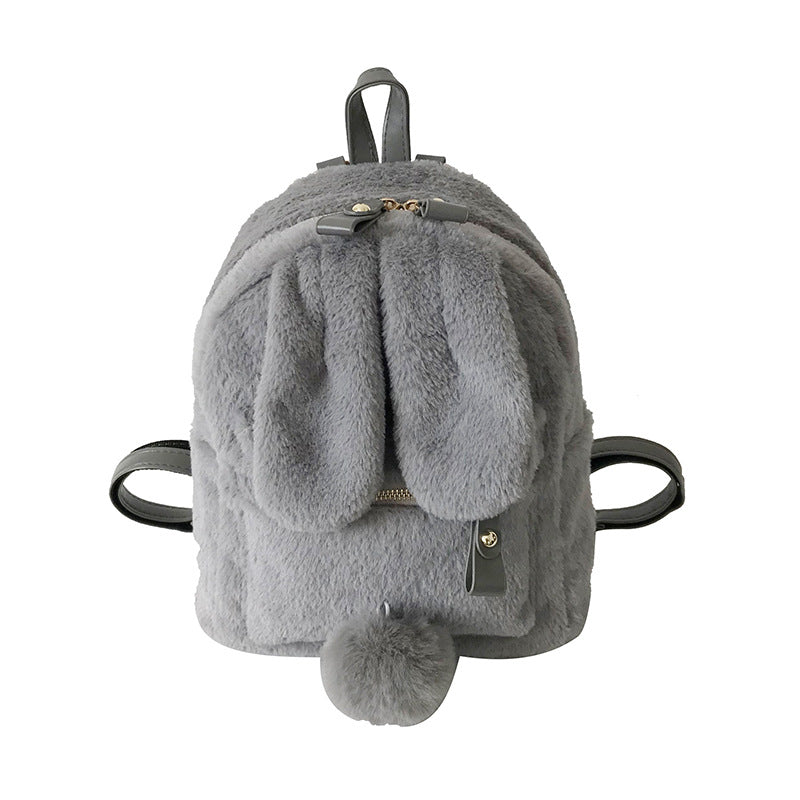 Backpack Plush Bunny Ears Backpack Super Cute Soft Girl Harajuku Student Schoolbag Female