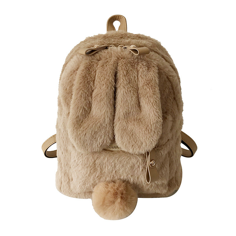Backpack Plush Bunny Ears Backpack Super Cute Soft Girl Harajuku Student Schoolbag Female