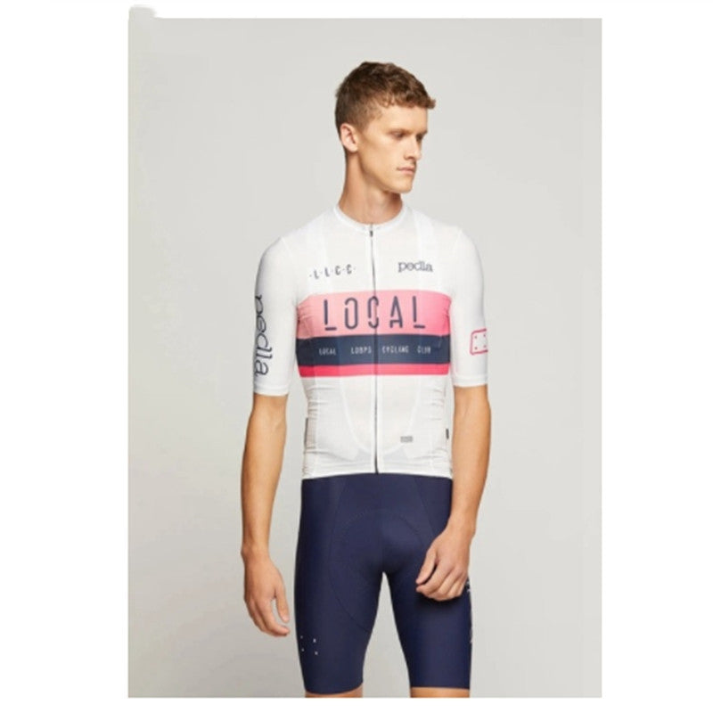 White Top Cycling Jersey Outdoor Short Sleeve
