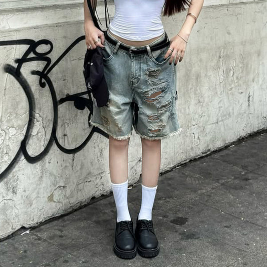 Casual Slim-fit Capri Denim Shorts