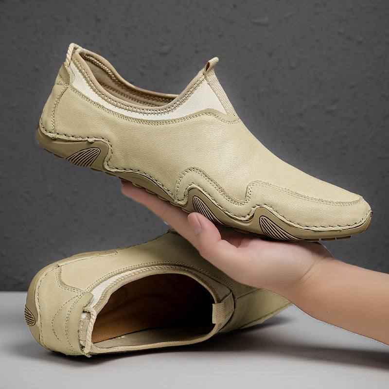 Men's Octopus Casual Shoes Small Leather Shoes Spring Low Cut Frosted Leather Large Size Handmade Peas Shoes Single Shoes